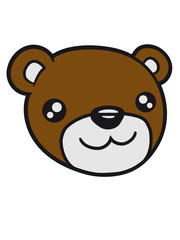 face head sweet little comic cartoon teddy baby