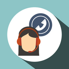 Call center design. Customer service icon. Flat illustration