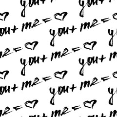 Vector calligraphy. Hand drawn lettering poster. Romantic theme.