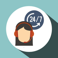 Call center design. Customer service icon. Flat illustration