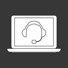 Call center design. Customer service icon. Flat illustration