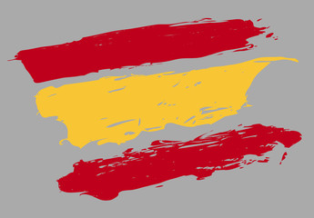 Spanish flag.  Kingdom of Spain  Hand drawn vector image.