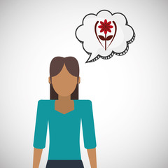 Flower concept. Woman icon. Colorfiul illustration