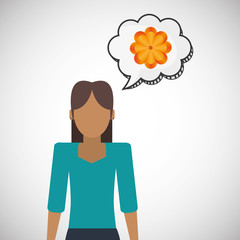 Flower concept. Woman icon. Colorfiul illustration