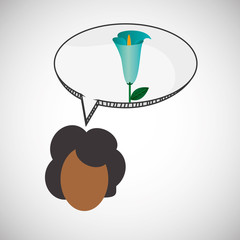 Flower concept. Woman icon. Colorfiul illustration