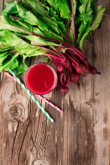 Fototapeta premium Glass of fresh beet juice