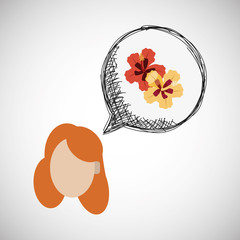 Flower concept. Woman icon. Colorfiul illustration