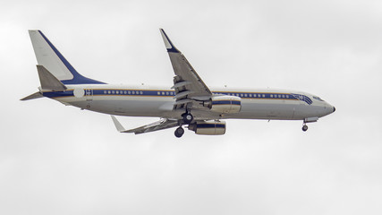 Passenger aircraft on final approach.