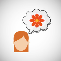 Flower concept. Woman icon. Colorfiul illustration
