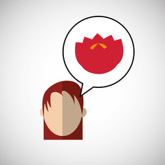 Flower concept. Woman icon. Colorfiul illustration