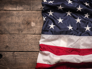 Fototapeta premium American flag on wood