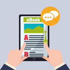 eBook  design. reading icon. White background , vector illustration , vector