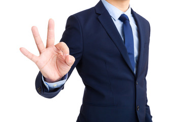 Business man showing ok sign gesture