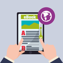 eBook  design. reading icon. White background , vector illustration , vector