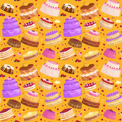 Fototapeta na wymiar Vector cake icon set, Birthday food, sweet dessert, isolated illustration.