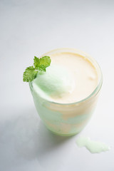 lime and vanilla ice cream