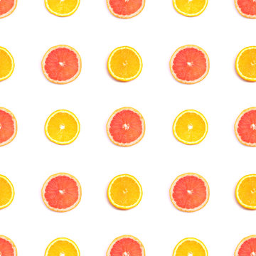Citrus slices seamless pattern