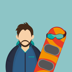 Winter design. Sport icon. Colorful illustration 