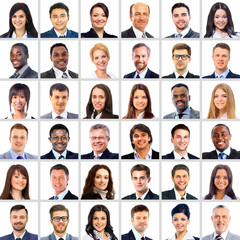 Many the isolated portraits of people