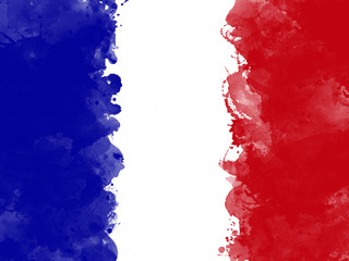 Flag of French Republic , grunge style