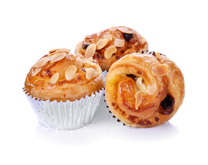 danish pastry isolated on the white background