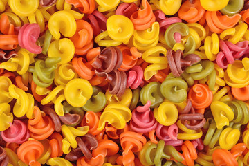 Colored italian pasta background