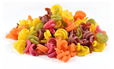 Heap of colored italian pasta