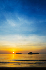 Obraz na płótnie Canvas Natural scene at Ao Manow beach in sunrise time. Process color.