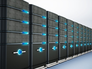 Network servers. 3D illustration.