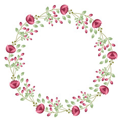 Fototapeta na wymiar Floral round frame