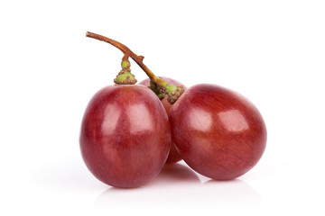 red grape on white background,close up.