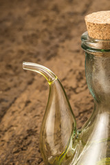 Olive oil, cruet close-up