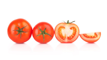 fresh tomato on white background