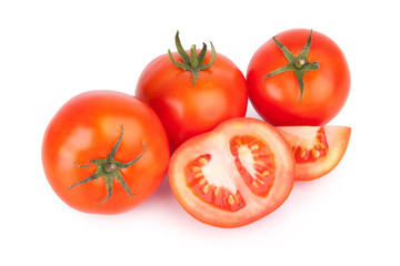 fresh tomato on white background