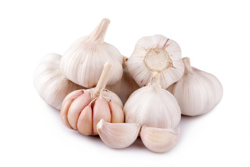 garlic on white background