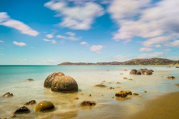 Moeraki Boulders in Otago, South Island of New Zealand