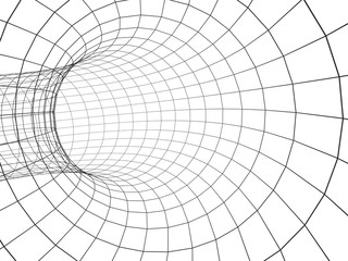 Abstract 3d tunnel from a grid