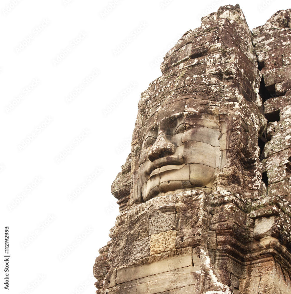 Canvas Prints giant stone face in prasat bayon temple, angkor wat complex, sie