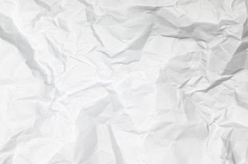 white crumpled paper texture and background