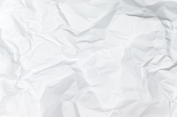 white crumpled paper texture and background