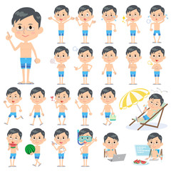 father blue Swimwear style