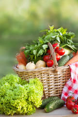 Basket with freshvegetables