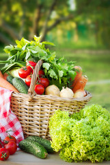 Basket with freshvegetables