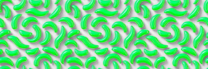seamless background made of shiny green organic shapes 