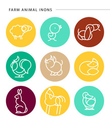 Vector flat simple minimalistic animal logo. Animal icon, animal sign, symbol isolated. Nature park, national zoo, pet shop logo, animal food store logo.