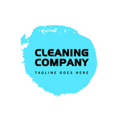 Vector logo for cleaning company. Flat cleaning service insignia. Simple cleaning logo icon isolated on white background.