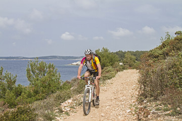 Fototapeta premium Mountainbiken in Istrien