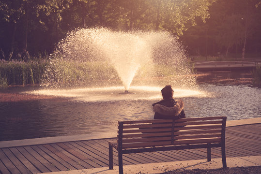 Vintage photo of park