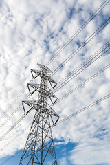 Power Lines and cloud sky