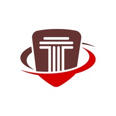 Law court bank house symbol justice finance icon